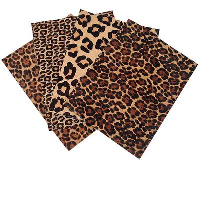 豹纹挂画皮毛一体真皮料