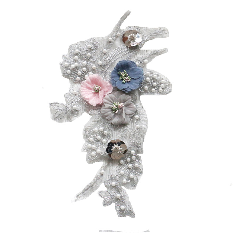 百搭蕾丝布贴大号刺绣贴羽绒服婚纱裙子时尚装饰贴布衣服补丁贴花