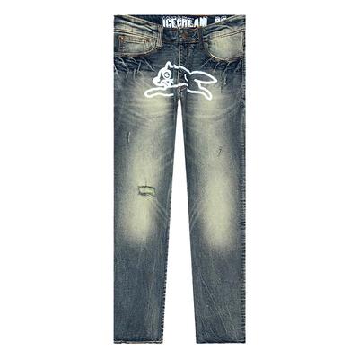 BBC狗狗印花牛仔长裤