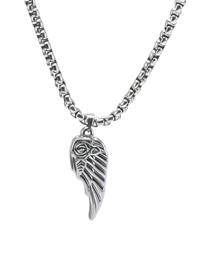 天使之翼钛钢项链男嘻哈复古百搭锁骨链小众设计感翅膀吊坠项链