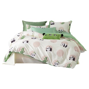 梦洁家纺正品纯棉全棉3件四件套时尚青少年卡通清新248宿舍熊猫