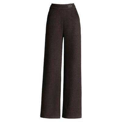 毛呢窄版阔腿裤女垂感直筒长裤子