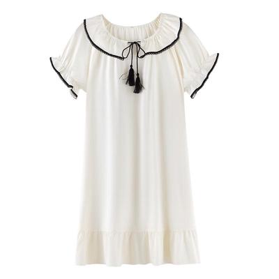 睡裙女士夏季莫代尔短袖连衣裙