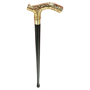 英国绅士手杖镀金手柄文明杖英伦金拐杖男士金拐棍金文明棍沃克英