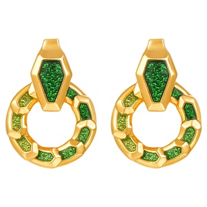 明牌珠宝黄金平安蛇耳饰 硬金生肖蛇年耳钉足金图腾女耳环AFH0420