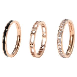 钛钢食指戒指女ins潮简约个性时尚冷淡风三件套轻奢小众精致指环