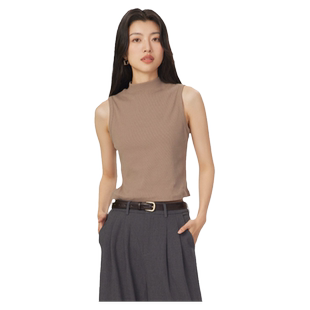 gcrues纯色无袖圆领背心2026春秋新款女装修身打底衫气质百搭上衣