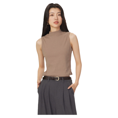 gcrues纯色无袖圆领背心2026春秋新款女装修身打底衫气质百搭上衣