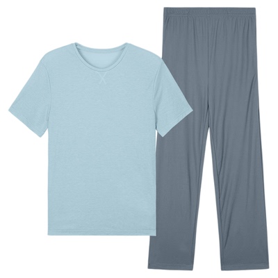 【套装】安莉芳官方奥莱IVU基础简约家居服夏季圆领莫代尔睡衣男