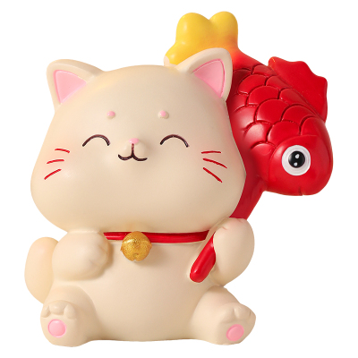 可爱锦鲤招财猫小摆件办公室桌面治愈系装饰品送女生闺蜜生日礼物