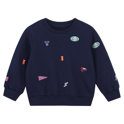 允儿妈女童刺绣卫衣半身裙套装