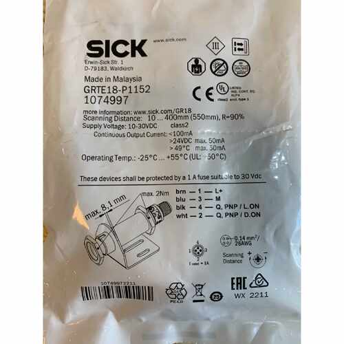 议价德国西克SICK光电开关GRTE18-P1152全新原装正品假一罚十支持