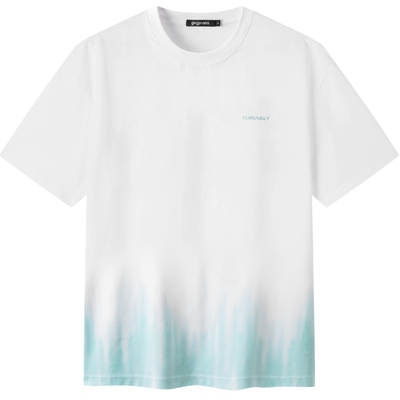 gxg.jeans男装 白色渐变设计潮流时尚宽松圆短袖T恤男生