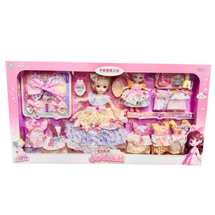 爱多美琪亲子可换装娃娃套装女孩发饰公主长裙装扮过家家儿童玩具