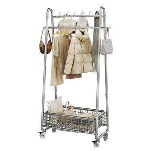 服装店展示架落地式衣服帽子陈列架挂衣架可移动带轮女装店货架子