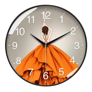 会所美容养生馆简约装饰静音挂钟创意免打孔时尚网红轻奢时钟