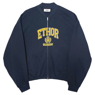 【现货】设计师品牌 ETHOR 26SS 纯棉logo印花棒球夹克