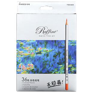 MARCO马可7100油性彩铅笔48色马克水溶性72色成人画画手绘彩色铅笔学生用24/36色绘画美术用品涂色笔彩铅套装