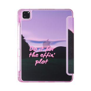 紫英文风景iPadpro保护壳ipadair4/air7/air6/11/10代mini6/7/13寸10.5平板壳25版带笔槽Y+折防摔亚克力硬壳