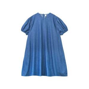 蓝色全棉牛仔裙夏季女大童连衣裙