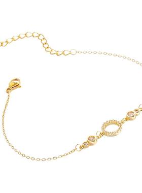 2021年新款设计感圆圈钛钢手链女in潮网红几何形气质时尚手饰品