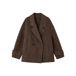 【商场同款】indicia标记25冬新款100%绵羊毛短款大衣F2D5DY550N