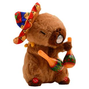 复读跳舞卡皮巴拉会学说话的婴儿宝宝儿童学爬婴儿毛绒公仔玩具