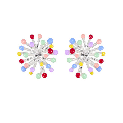 多巴胺仓库」花火.甜美辣妹风彩色烟花耳钉女小众高级感百搭耳环