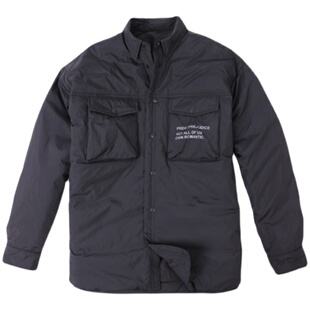 DAEVU冬新款年青潮胖子大号加肥加大码男士翻领衬衫士羽绒服外套