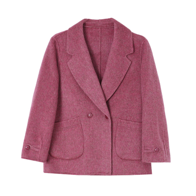 短款小西装双面羊绒大衣女