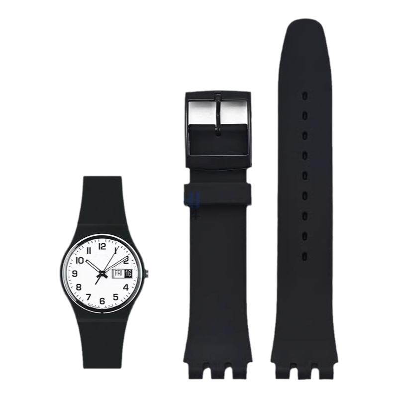 沐时代用斯沃琪swatch替换表带硅胶skin超薄原创果冻三眼计时装置