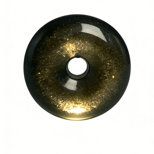 云善阁天然猫眼金曜石平安扣项链女款吊坠挂件男转运黑银耀石礼物