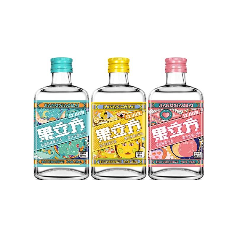江小白果立方15/23度3瓶168ml/100ml女士低度微醺甜酒果酒调酒