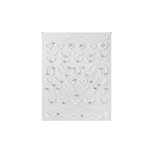 网红新款珍珠链条美甲贴纸法式边晶钻浮雕贴纸带背胶指甲贴片装饰