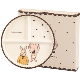 摩登主妇赫拉兔211分格盘陶瓷儿童专用家用大人减脂减肥早餐盘子