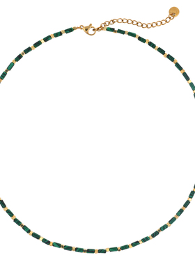 UII天然孔雀石绿色项链女配饰高级感轻奢小众锁骨链2026新款饰品