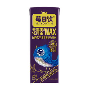 莓日饮NFC100%蓝莓桑葚五黑莓果混合果汁125mlx16盒/箱