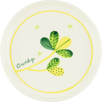 手绘柠檬釉下彩陶瓷早餐杯餐具