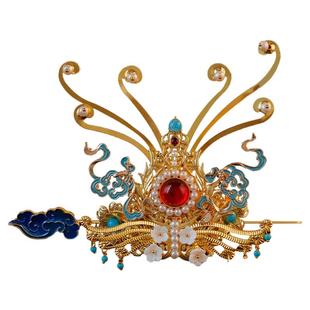 古典汉服头饰发冠宫廷男女通用发簪一套古装束发饰品古代配饰