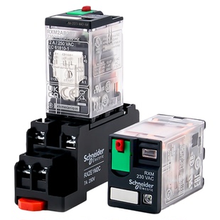 施耐德中间继电器RXM2LB2BD/DC24V/220V伏4ab/p7小型交流14脚 8脚