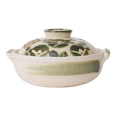 日本万古烧砂锅煲家用燃气炖汤煲仔饭耐高温织部玫瑰土锅浅口沙锅