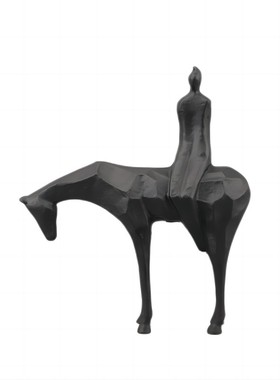 北欧电视柜铸铁牧马人家居摆件