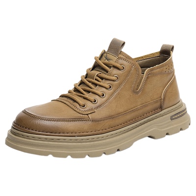 红蜻蜓工装鞋男款2025秋冬新款男鞋轻便厚底高帮马丁靴户外大黄靴