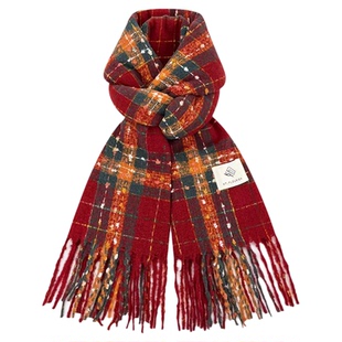 红色围巾女冬季2026新款女生韩系氛围感浆果星星女士礼物高级感潮