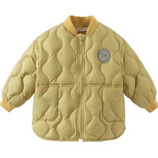 戴维贝拉男童防水羽绒服儿童短款白鸭绒外套反季清仓冬装宝宝上衣