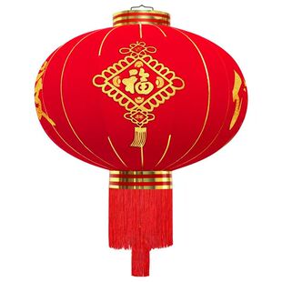2026新年欢度佳节大红灯笼植绒布户外防水装饰挂灯大门口阳台装饰