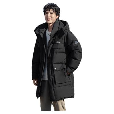 鸭鸭可脱卸帽中长款羽绒服