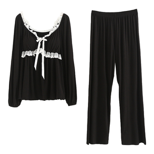 欧若拉睡衣女【定制款】高级感芭比纯欲蕾丝春秋开衫莫代尔家居服