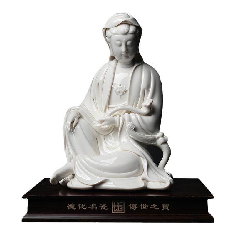 戴玉堂陶瓷摆件《如意倚貉观音菩萨像》林建平佛像客厅装饰工艺品