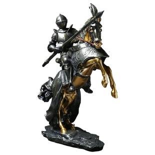欧洲复古骑士摆件电视柜酒柜办公室装饰罗马盔甲士兵模型家居饰品